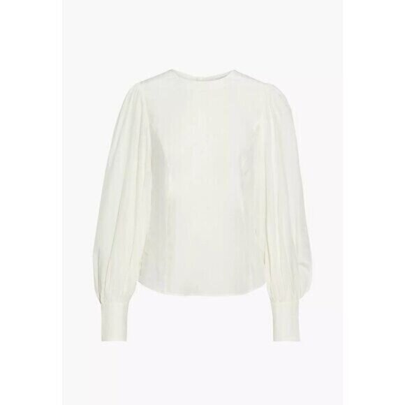 Zimmermann Silk Billow Sleeve Blouse Gold Button Detail - Picture 4 of 11